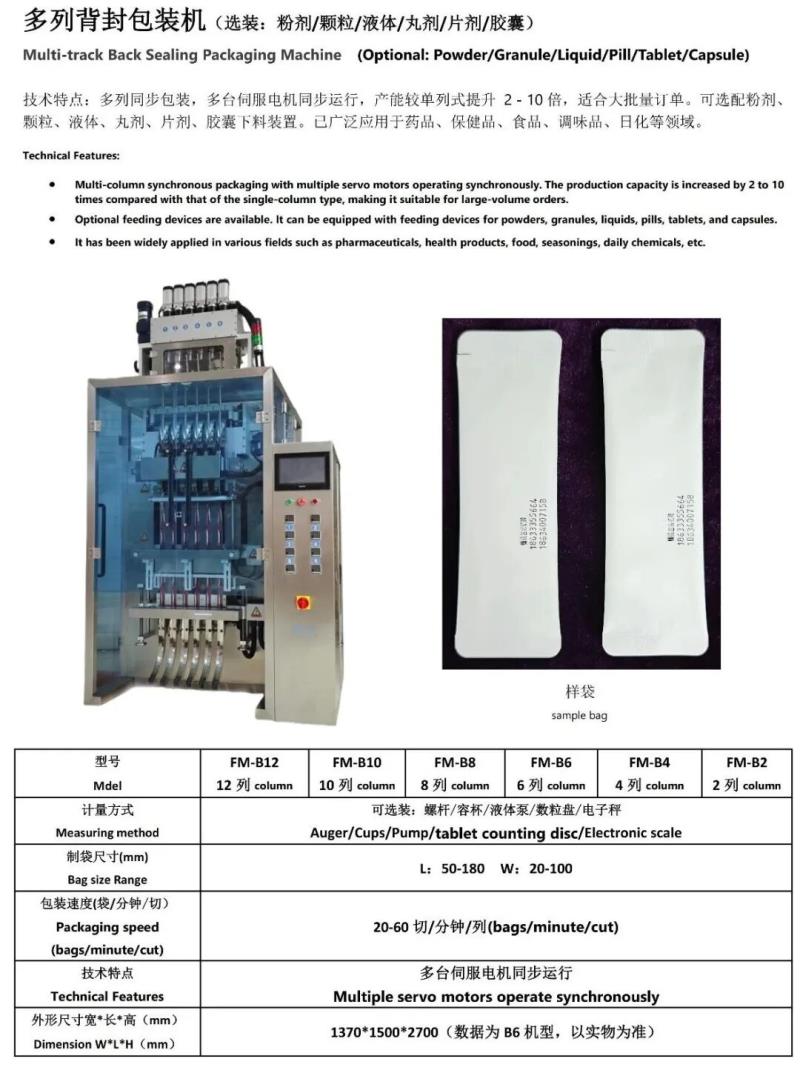 多列背封包裝機(jī)